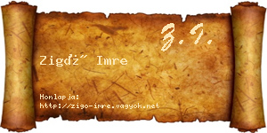 Zigó Imre névjegykártya